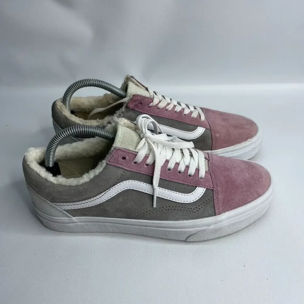 Vans Old Skool Pig Suede Multicolor Sherpa Lined‎ Skate Shoe Mens Size 8.5 / W10